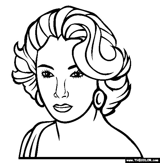 Elizabeth Taylor Coloring Page