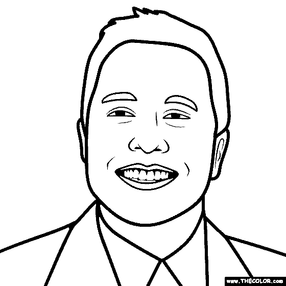 Elon Musk Coloring Page