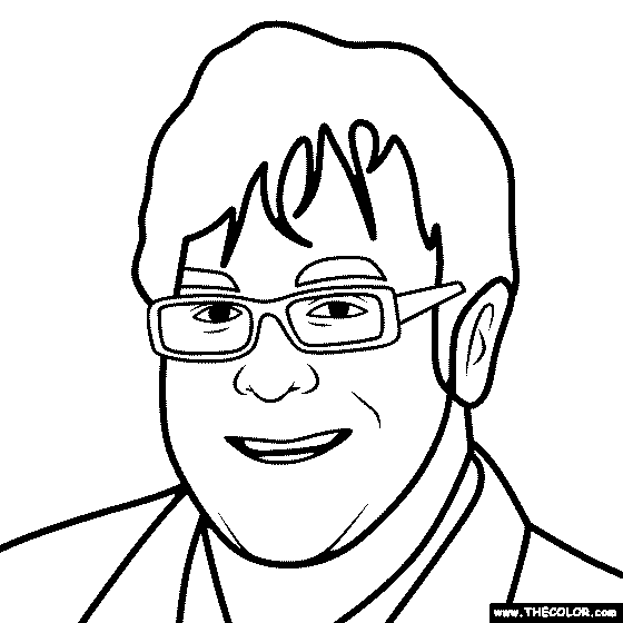 Elton John Coloring Page