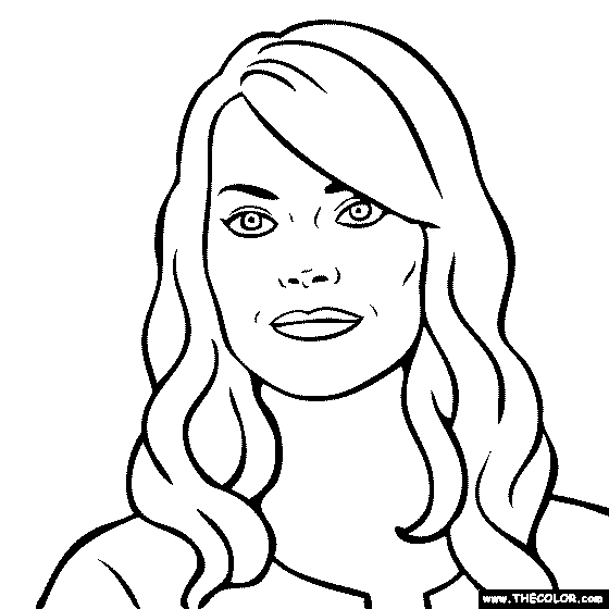Emma Stone Coloring Page