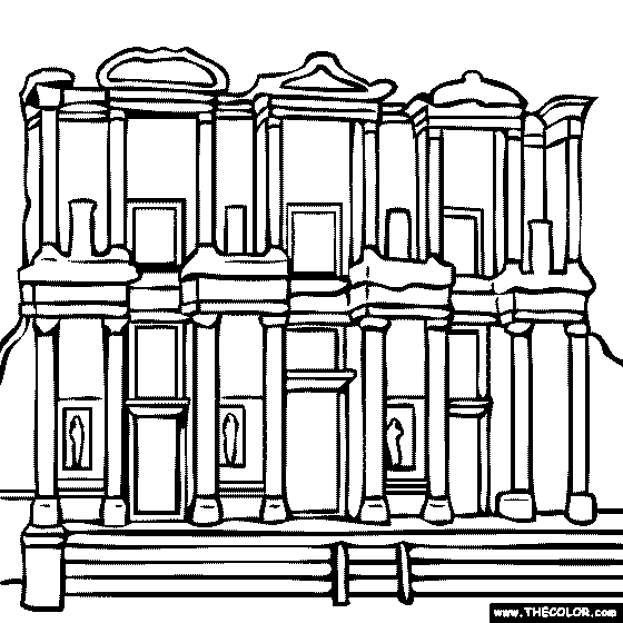 Library of Celsus, Ephesus Turkey Coloring Page