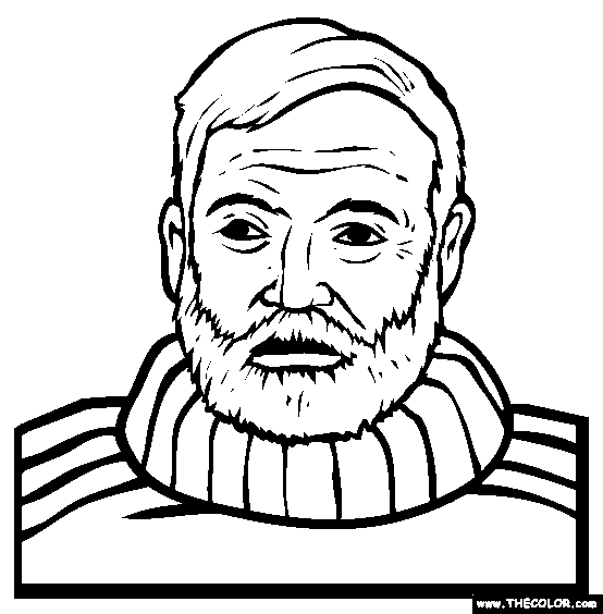 Ernest Hemingway Coloring Page