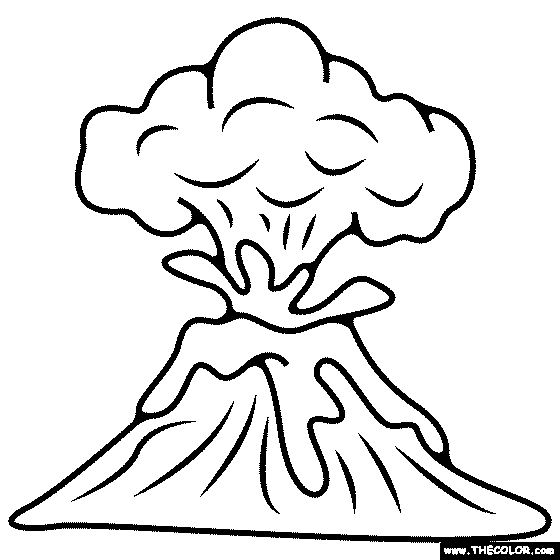 v is for volcano coloring pages