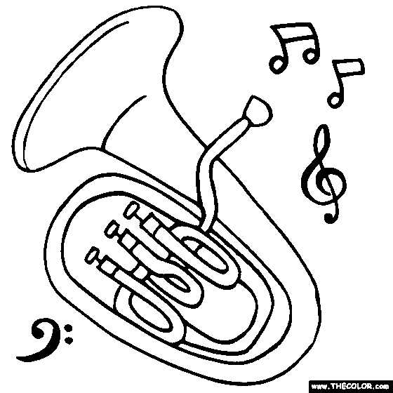 Euphonium Coloring Page
