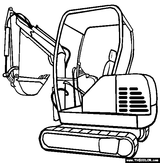 Excavator Coloring Page