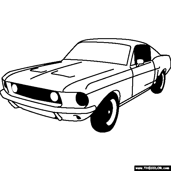 Ford Mustang GT Fastback 1968 Coloring Page