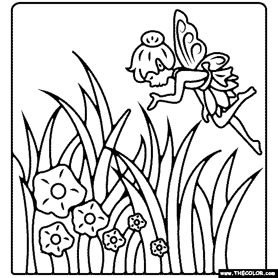 Fairy Garden Coloring Page