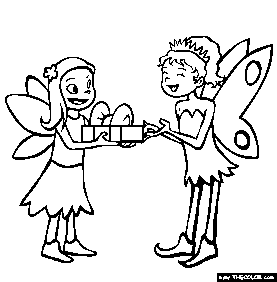 Fairy Themed Party Coloring Page