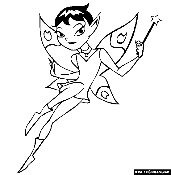 Flying Fairy Coloring Page
