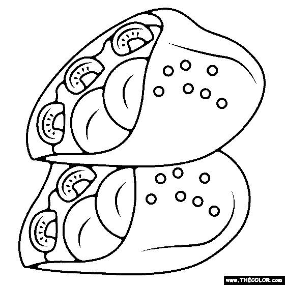 Falafel Pita Sandwich Coloring Page