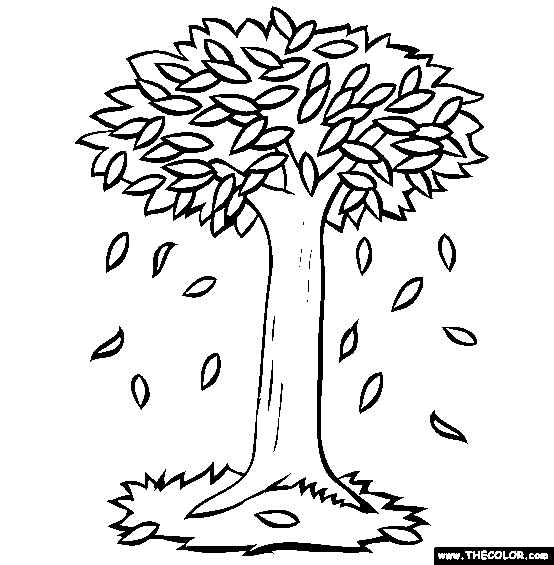 Falling Leaves Coloring Page