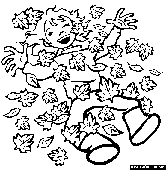 Pile of Leaves Coloring Page