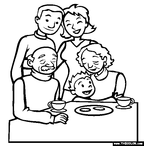 Boxing Day Family Gathering Online Coloring Page