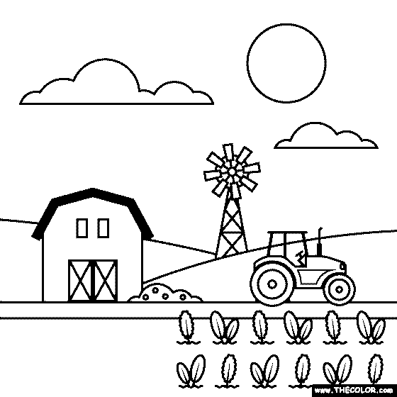 Farm Coloring Page