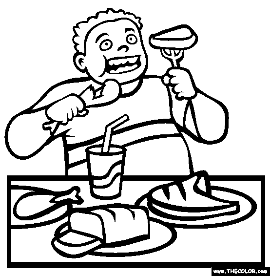 Boxing Day Feasting on Leftovers Coloring Page