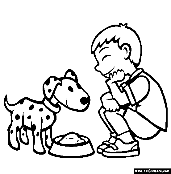 caring for pets coloring pages