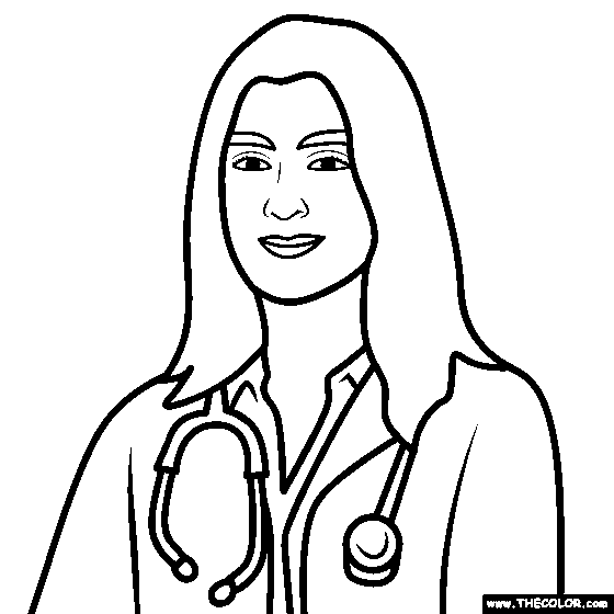 Female Doctor Coloring Page