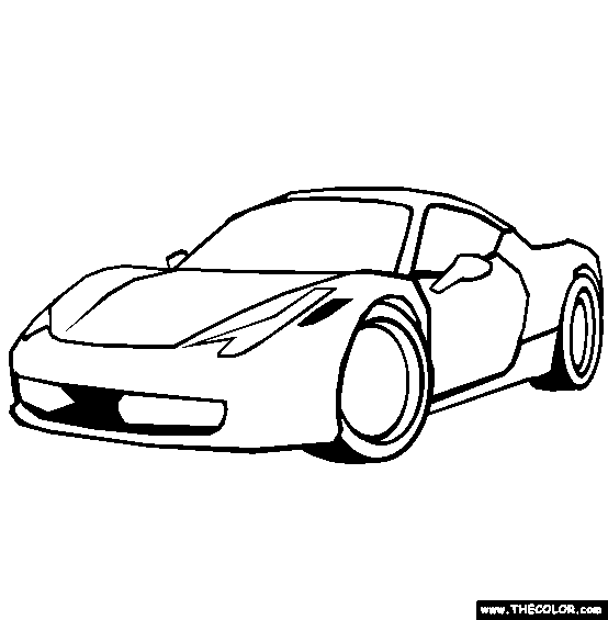 Ferrari 458 Italia Online Coloring Page