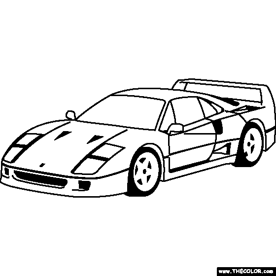 Ferrari F40 1987 Coloring Page
