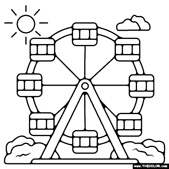 Ferris Wheel Coloring Page