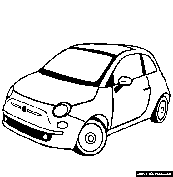 Fiat 500 Coloring Page