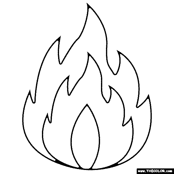 Fire Flame Coloring Page