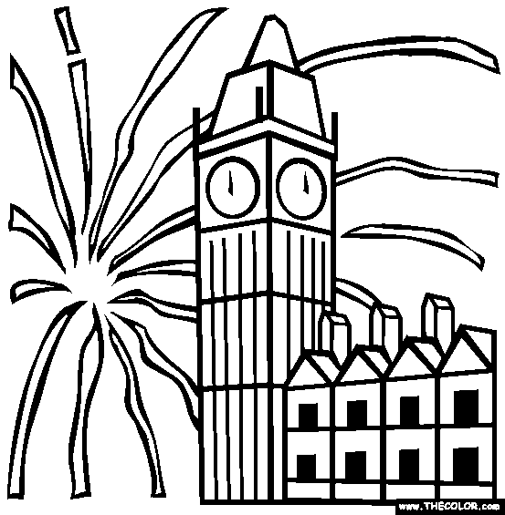 new year fireworks coloring pages