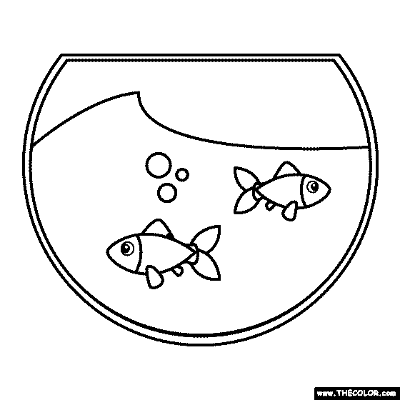 Fish Tank Coloring Page