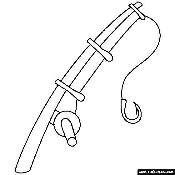 Fishing Pole Coloring Page