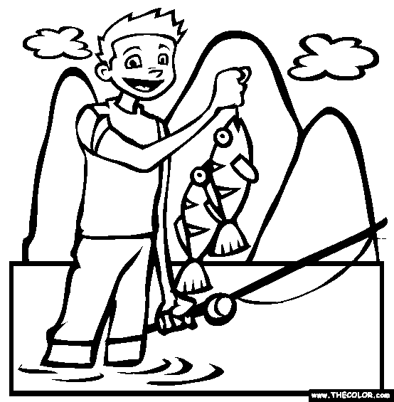Gone Fishing Coloring Page