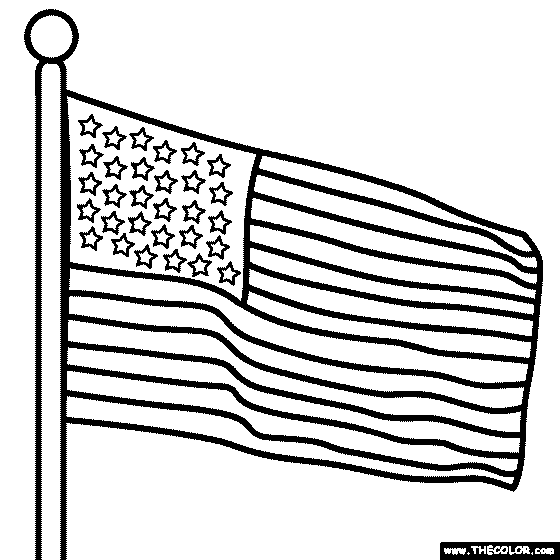 American Flag Day Coloring Page