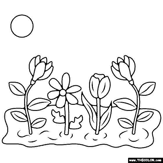 Flower Garden Coloring Page