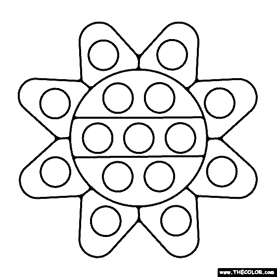 Flower Pop It Coloring Page