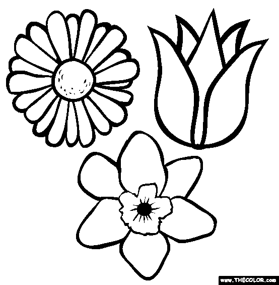 images of spring flowers coloring pages - photo #20