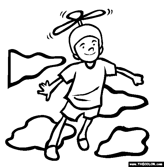 Flying Cap Coloring Page