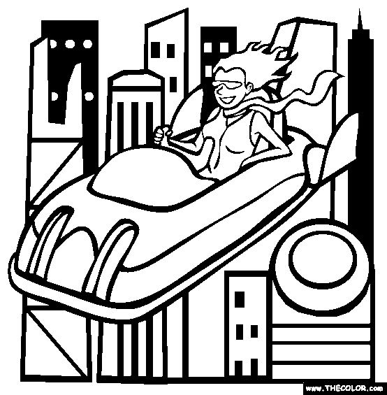 Flying Car Coloring Page