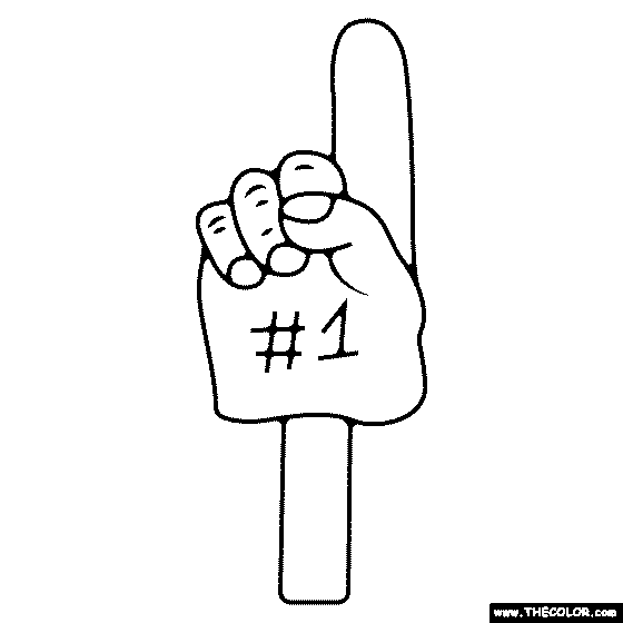 Foam Finger Coloring Page