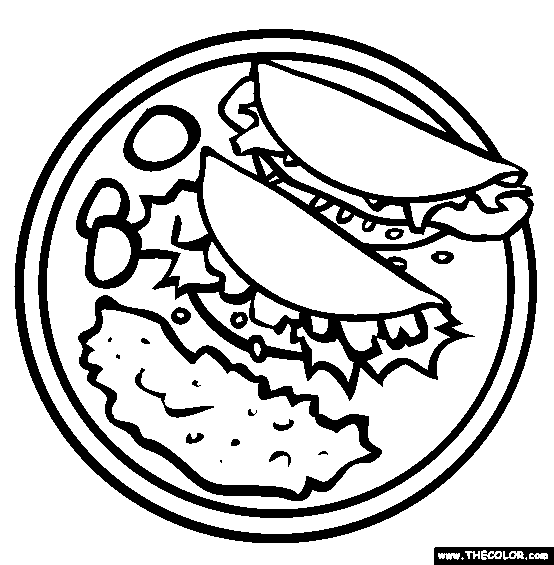 Traditional Mexican Food Online Coloring Page