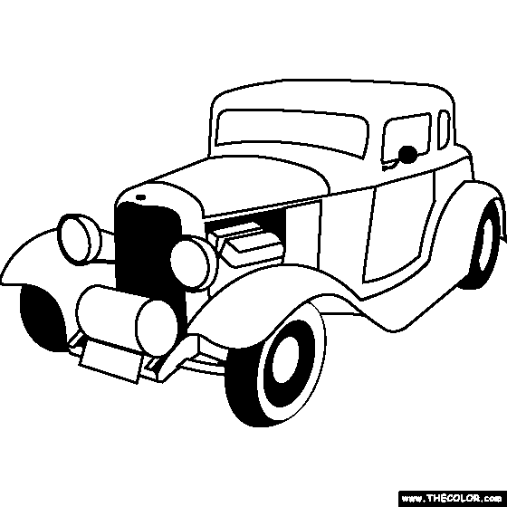 Ford Coupe V8 Hot Rod 1932 Coloring Page