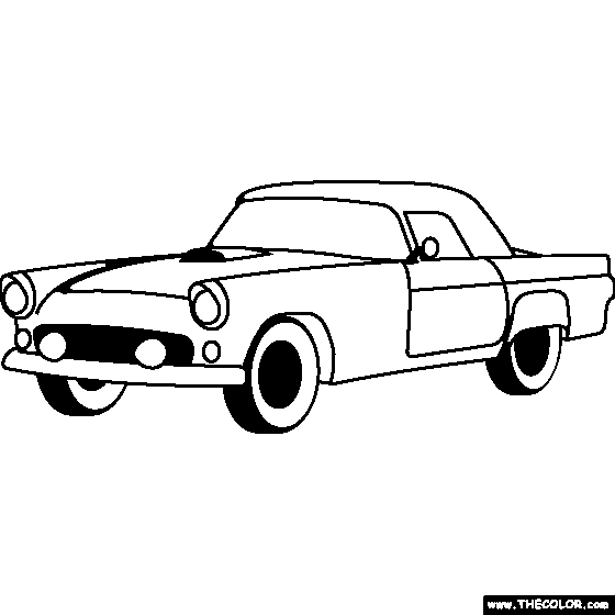 Ford Thunderbird 1955 Coloring Page