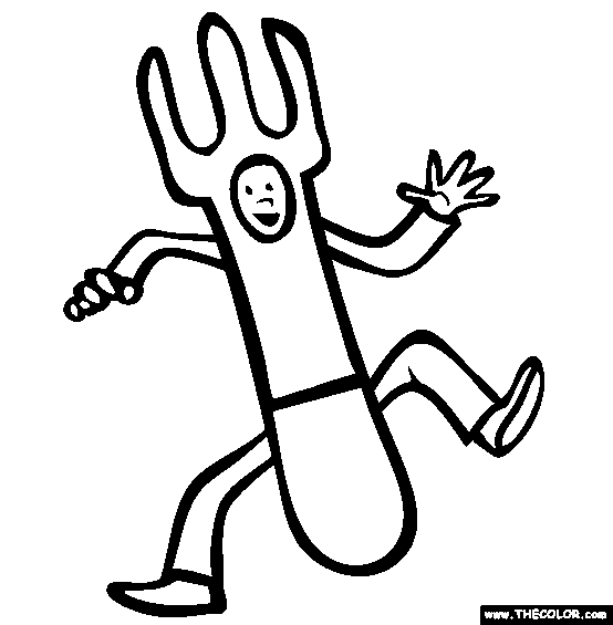 Halloween Fork Costume Online Coloring Page