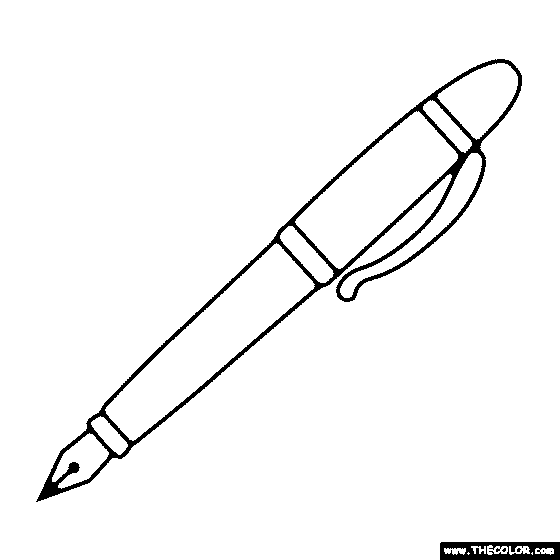 Fountain Pen Coloring Page