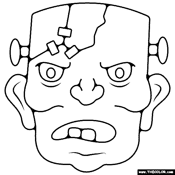 Frankenstein Head Coloring Page