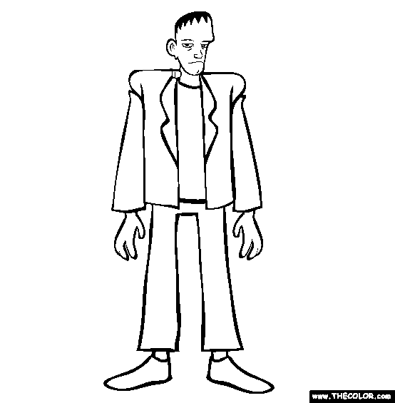 Frankenstein Halloween Online Coloring Page