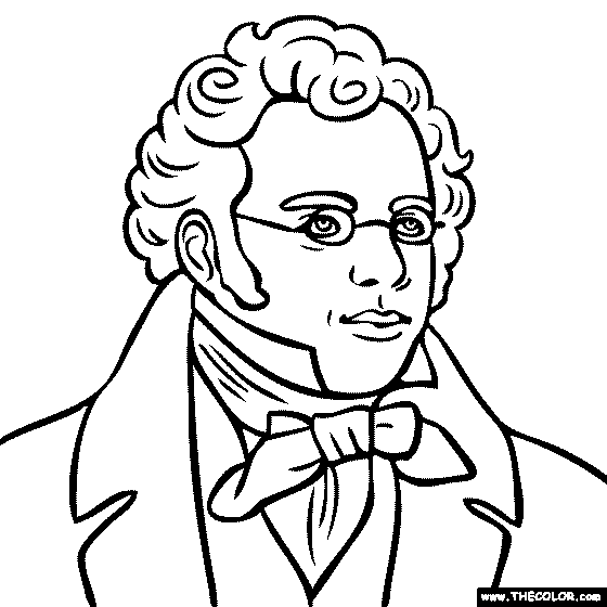 Franz Schubert Coloring Page