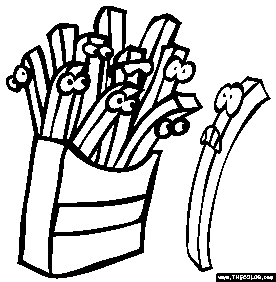 French Fries Coloring Page