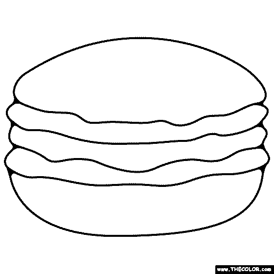 French Macaroon Coloring Page