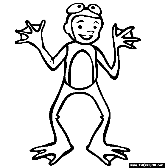 Halloween Frog Costume Online Coloring Page