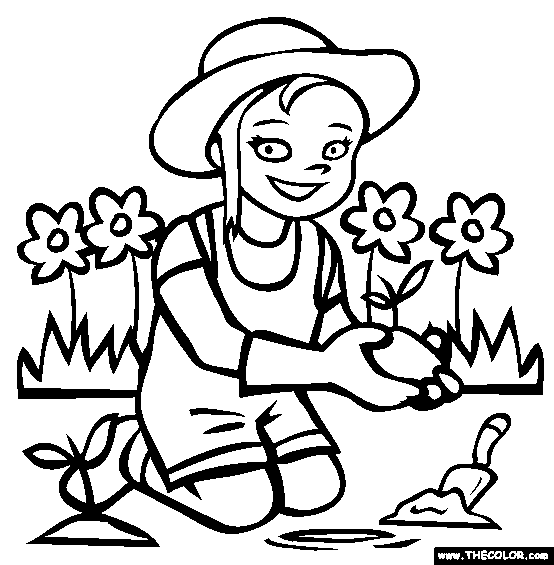 Gardening Coloring Page