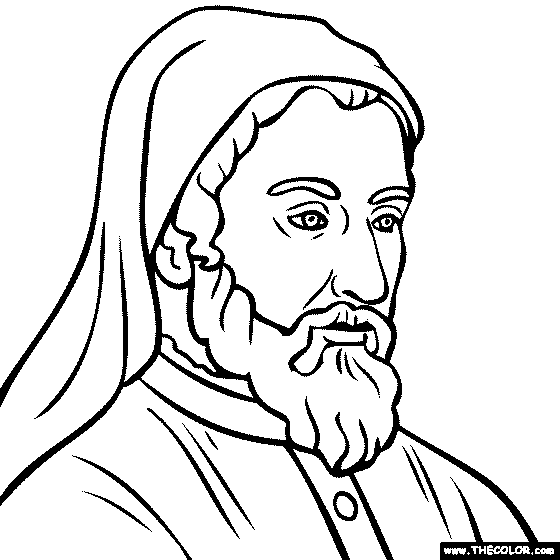 Geoffrey Chaucer Coloring Page